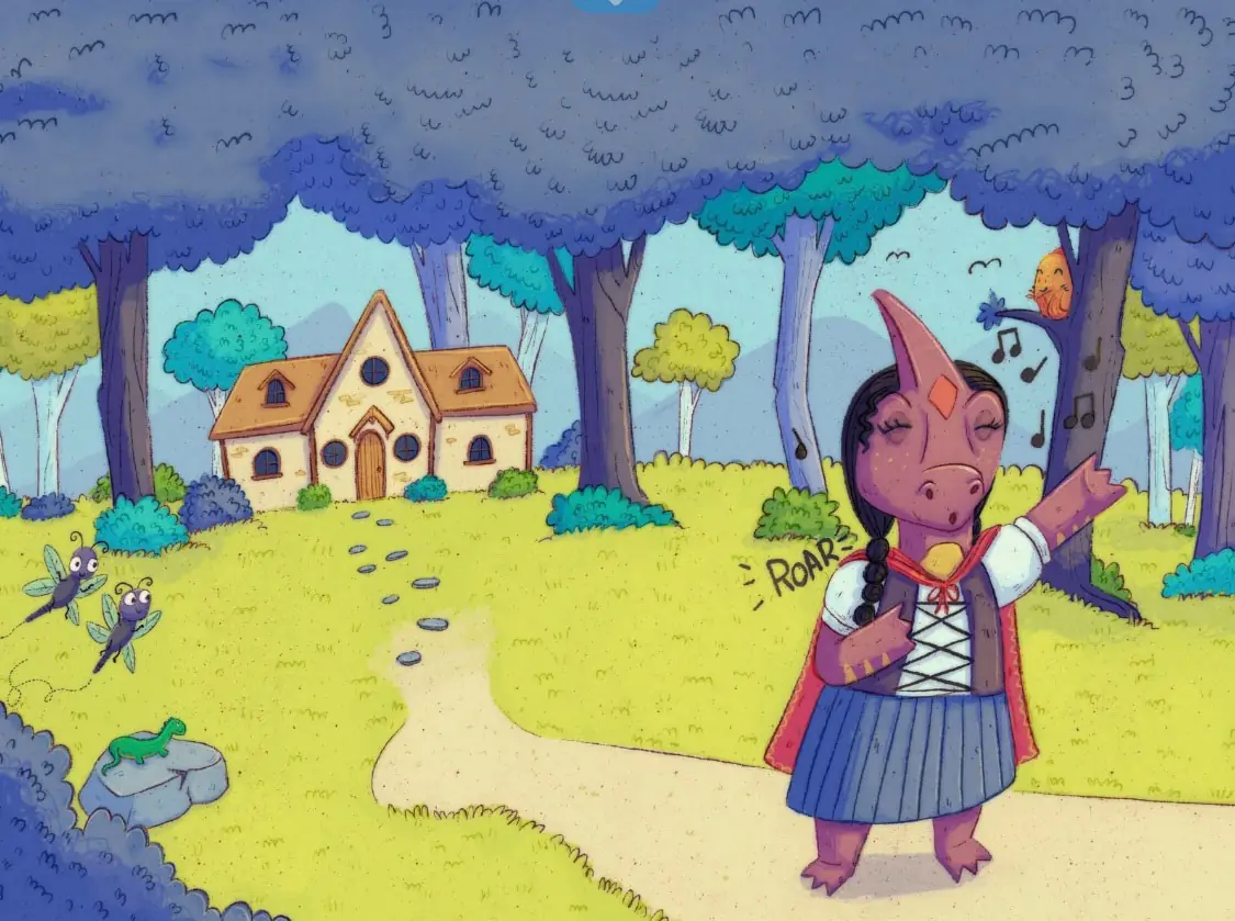 آهنگ امروز روز منه با صدای محمدعلی پورفرخی داستان کودکانه داینا ، دایناسوری با شنل قرمز